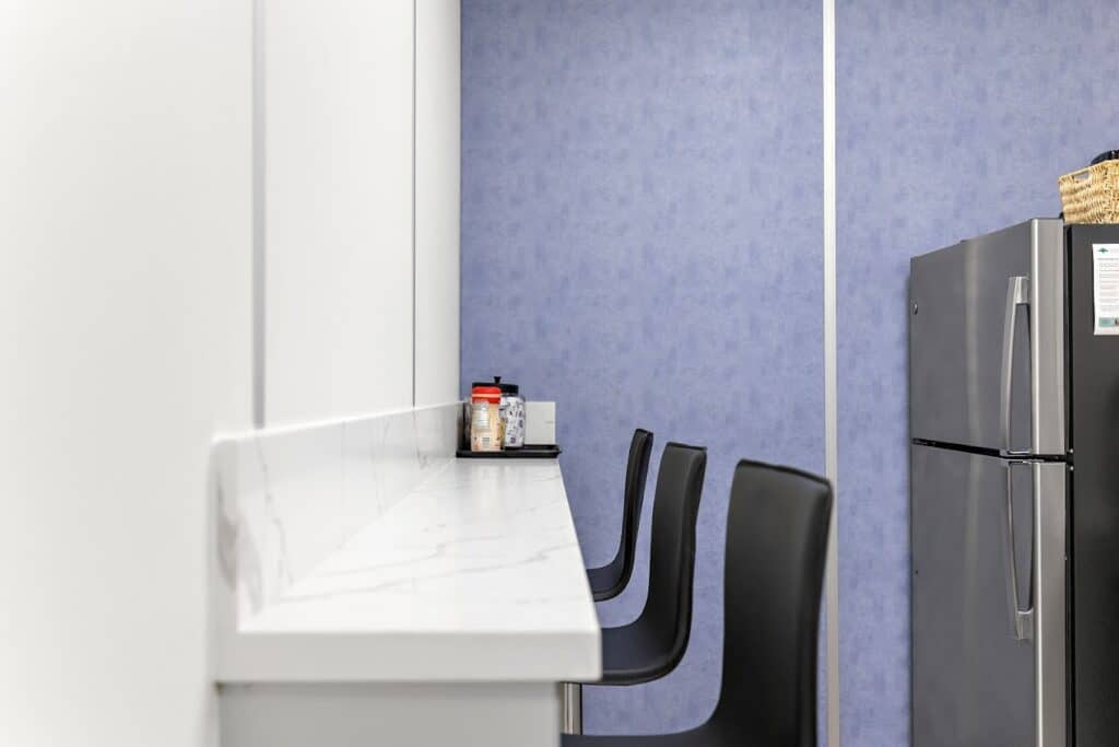 Inside a modular kitchen with a sandwich panel system.