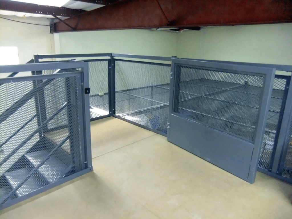 Industrial mezzanine gate railing catwalk by allied modular - guard house guard shack guard booth made by allied modular - modular guardhouse vision tower